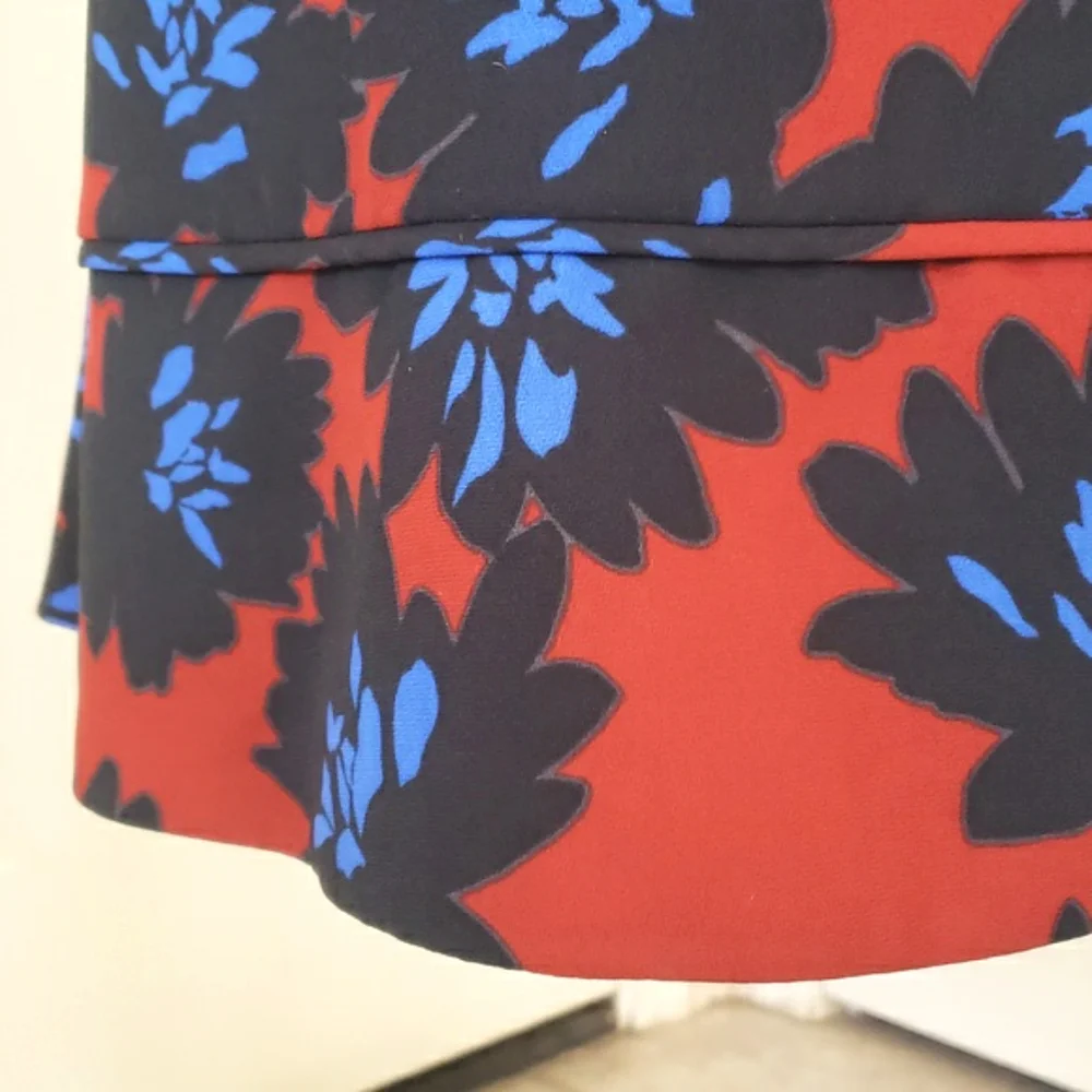 J.Crew Firework Floral Sleeveless Dress Size 4 Red Black Blue Modern Cocktail
